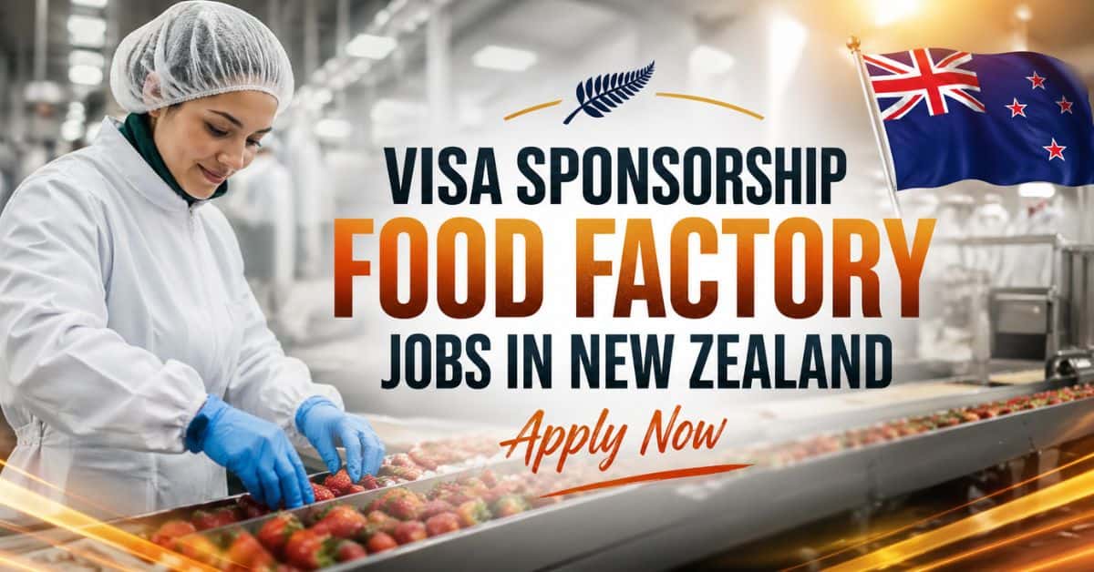 Visa Sponsorship Food Factory Jobs in New Zealand