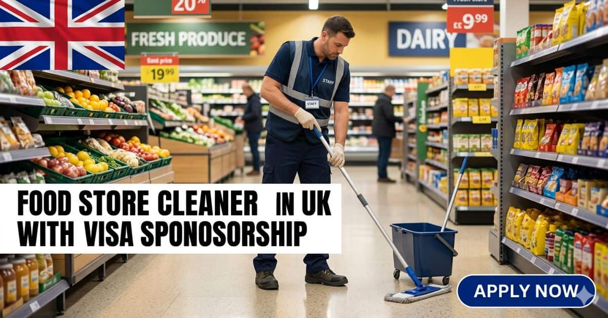 Food Store Cleaner Jobs in UK with Visa Sponsorship